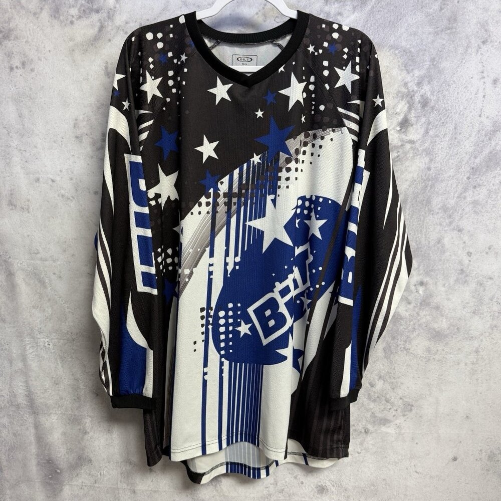Bilt Motocross Jersey Mens XL 24x31.5 Blue/White Racing Dirtbike